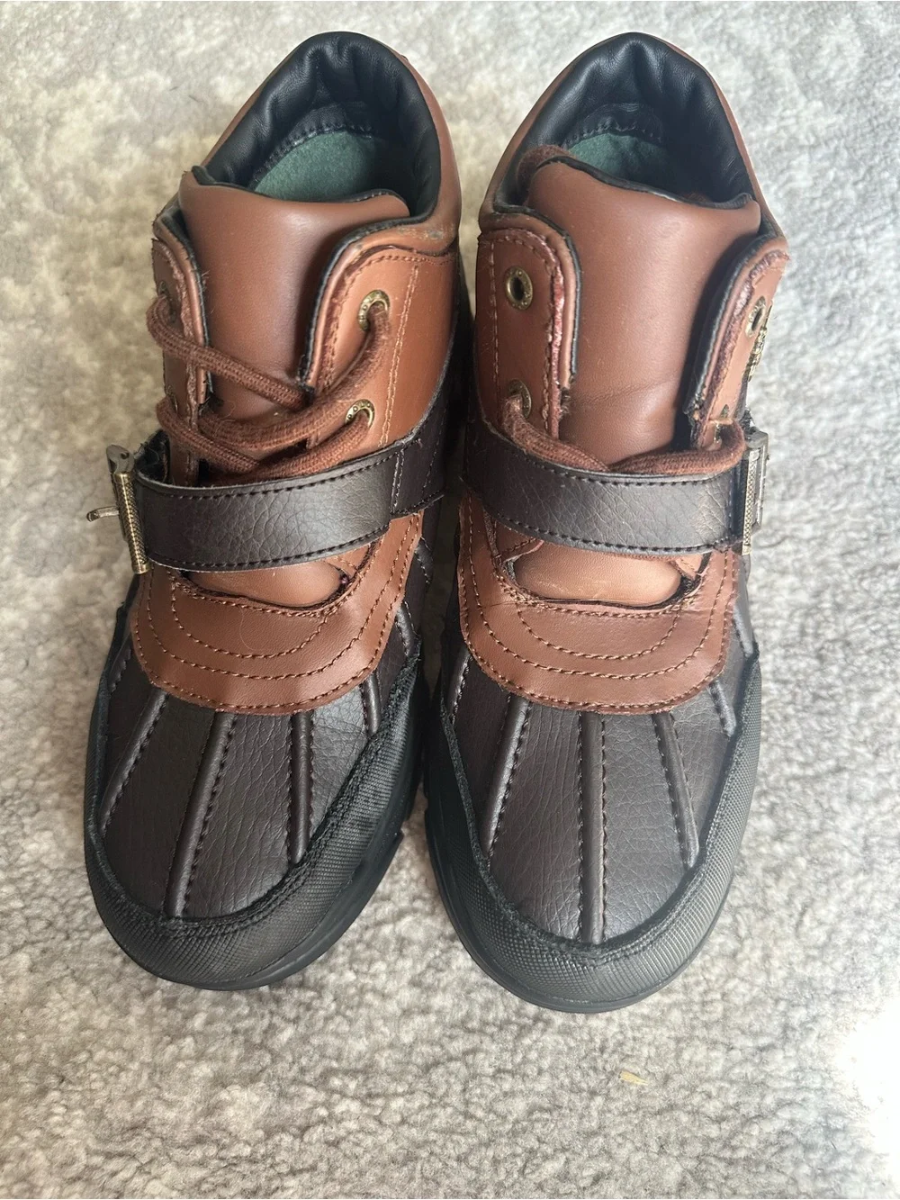 Ralph Lauren Two-Tone Brown and Black Leather Boots